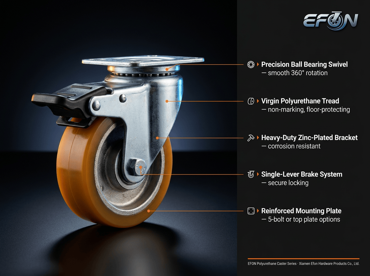 wholesale 60mm pu removable office chair caster wheel (复制)